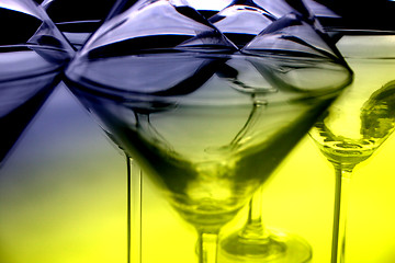 Image showing Martini glasses and reflections