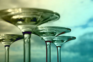 Image showing Martini glasses and reflections