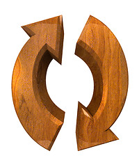 Image showing arrows symbol in wood - 3D 