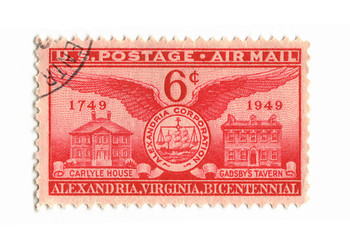 Image showing Old postage stamp from USA six cent 