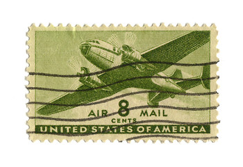 Image showing Old postage stamp from USA eight cents 