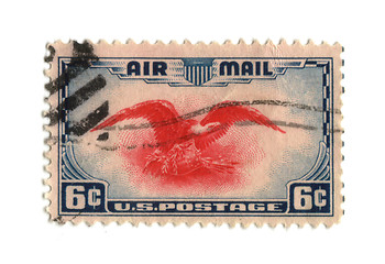 Image showing Old postage stamp from USA six cent 