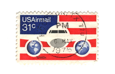 Image showing old postage stamp from USA Airmail 