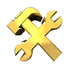 Image showing industrial working symbol in gold (3d) 