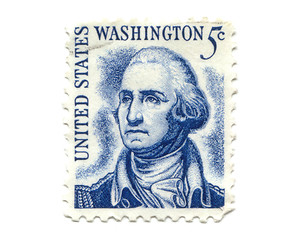 Image showing US postage stamp on white background 5c 