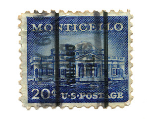 Image showing US postage stamp on white background Monticello