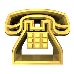 Image showing phone symbol in gold - 3D 