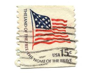 Image showing US postage stamp on white background 15c 