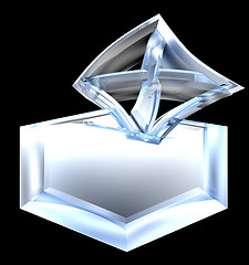 Image showing Symbol of placing a voting slip into a ballot box in glass over 