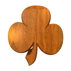 Image showing 3D shamrock in wood