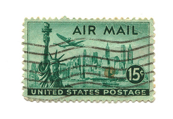 Image showing Old postage stamp from USA 15 cents 