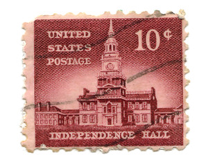 Image showing US postage stamp on white background 10c 