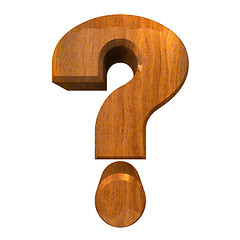 Image showing question mark symbol in wood (3d) 