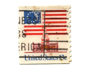 Image showing US postage stamp on white background 13c 