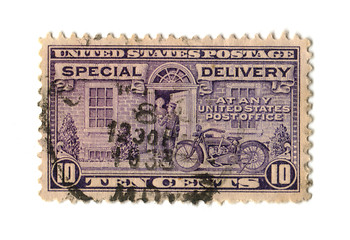 Image showing Old postage stamp from USA ten cent 