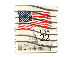 Image showing US postage stamp on white background 22c 