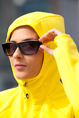 Image showing girl in a yellow hood