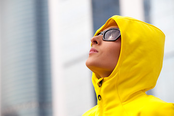 Image showing girl in a black sunglasses