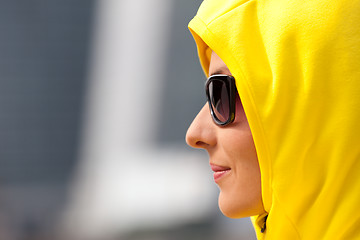 Image showing girl in a yellow hood