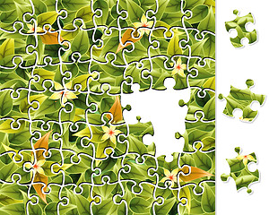 Image showing Jigsaw Puzzle Flower Pattern