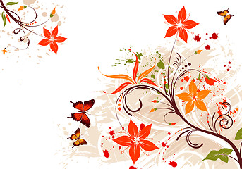 Image showing Grunge flower background