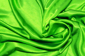 Image showing green satin background