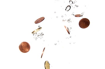 Image showing coins in water