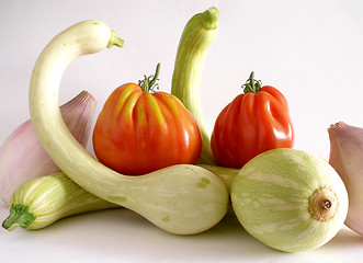 Image showing Trumpet zucchini with beef tomato and sweet onions 2