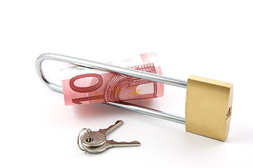 Image showing Padlock with money