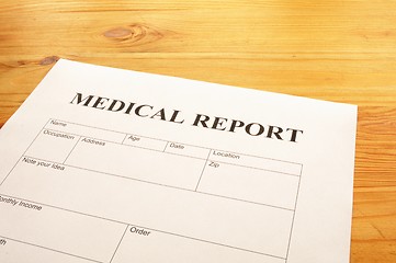 Image showing medical report