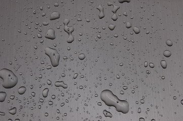 Image showing water drops on metal surface