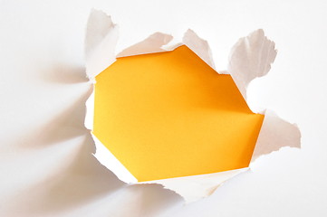 Image showing yellow hole in paper