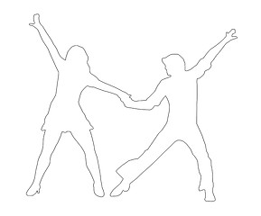 Image showing Outline Dancing Couple 70s