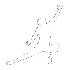 Image showing Outline Dancing Lady Kneeling Spread Leg