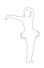 Image showing Outline Dancing Girl Offering Hand