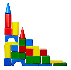 Image showing Tower of color toy blocks