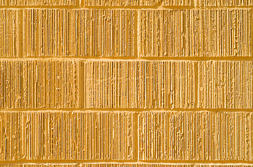 Image showing Full Frame Yellow Grooved Brick Wall