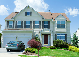 Image showing Front View Vinyl Siding Single Family Home MD