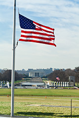 Image showing World War Two Lincoln Memorials Flag Mall DC