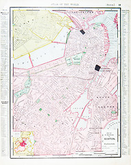 Image showing Detailed Antique Street Map Boston, Massachusetts