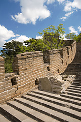 Image showing Restored Steps Mutianyu Great Wall, Beijing, China