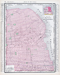 Image showing Antique Street Map San Francisco California USA