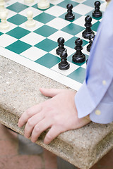 Image showing Hand, Chess Game, Board, Pieces, Table