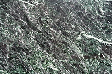 Image showing Full Frame Close-Up of  Polished Black Green Metamorphic Rock Su