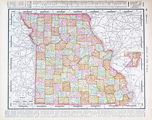 Image showing Antique Color Map Missouri, MO, United States, USA