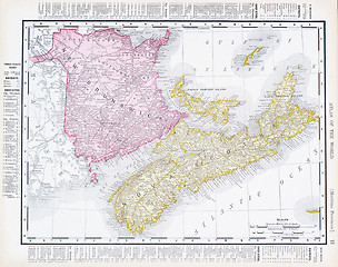 Image showing Antique Map Canadian Maritime Provinces, Canada