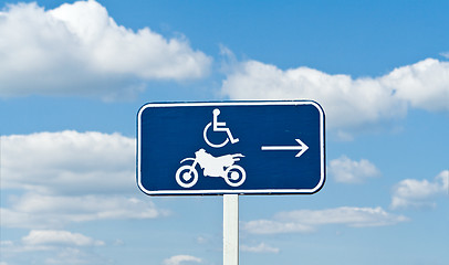 Image showing *Handicapped and Motorcycle Parking Sign Arrow