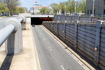 Image showing Sunken Road Passing Under City Street, Washington, DC, USA