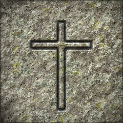 Image showing stone texture with a cross