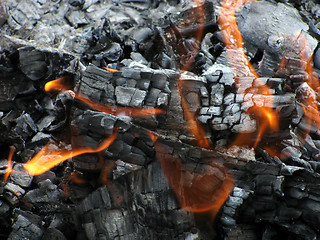 Image showing  flame over ashes   